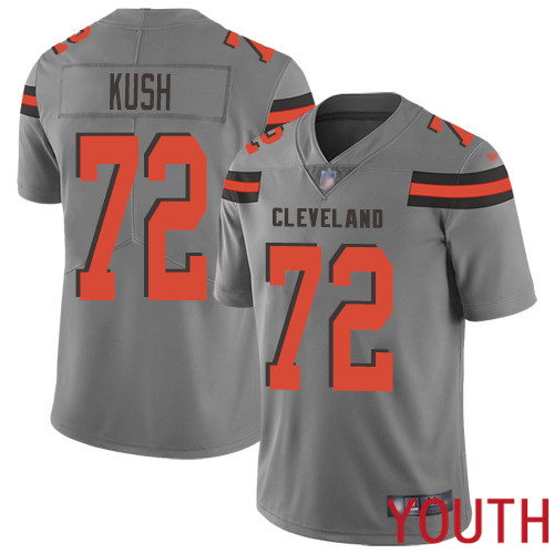 Cleveland Browns Eric Kush Youth Gray Limited Jersey #72 NFL Football Inverted Legend